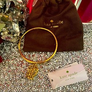 NWT Kate Spade bracelet, gold tone with birdcage charm